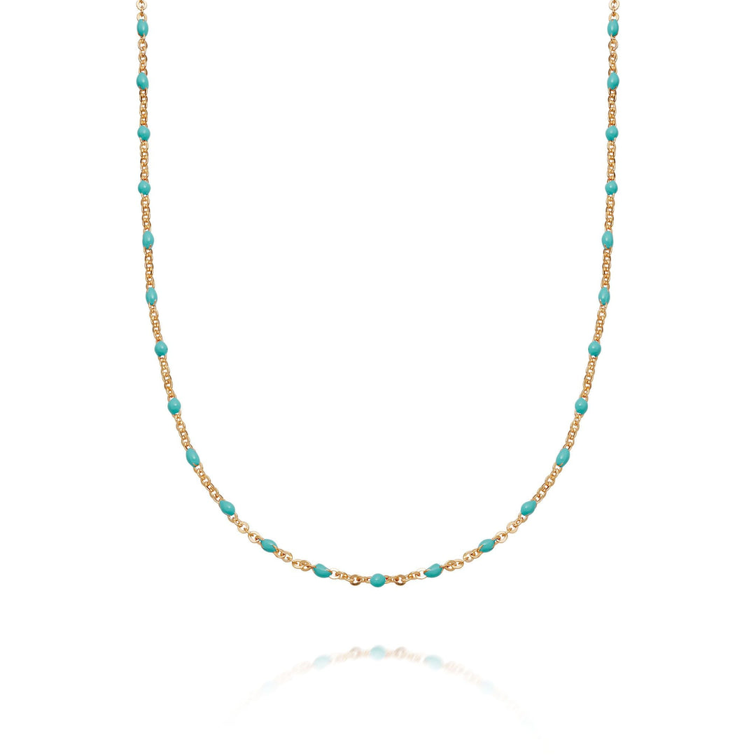 Daisy London 18ct Gold Plate Treasures Turquoise Beaded Necklace - MococoDaisy LondonBN02_GP5056104118443Necklace