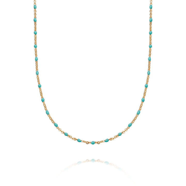 Daisy London 18ct Gold Plate Treasures Turquoise Beaded Necklace - MococoDaisy LondonBN02_GP5056104118443Necklace