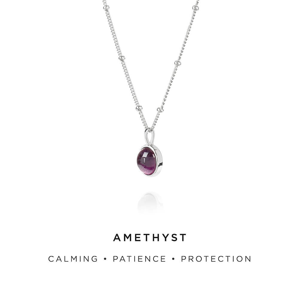 Daisy London Sterling Silver Amethyst Healing Stone Necklace - MococoDaisy LondonHN2002_SLV5056104102794Necklaces