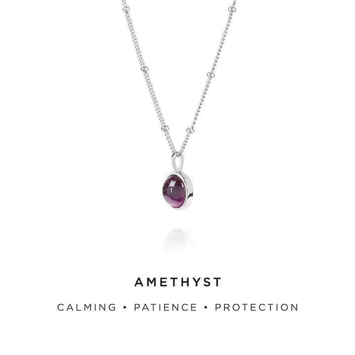 Daisy London Sterling Silver Amethyst Healing Stone Necklace - MococoDaisy LondonHN2002_SLV5056104102794Necklaces