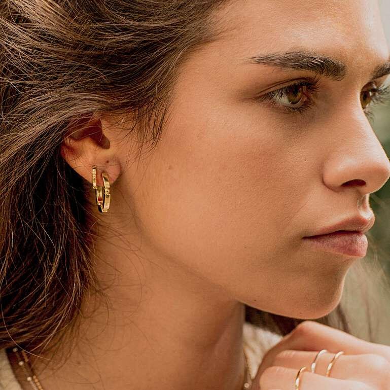 Daisy London Sterling Silver Chunky Stacked Hoops - MococoDaisy LondonEB8007_SLV5056104103937Earrings