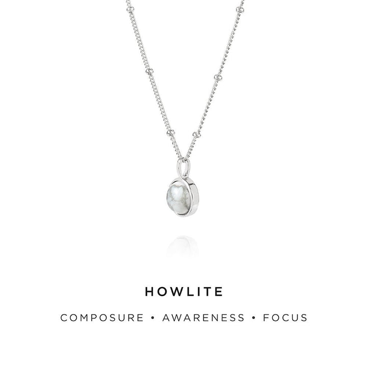 Daisy London Sterling Silver Howlite Healing Stone Necklace - MococoDaisy LondonHN1006_SLV5056104102831Necklaces