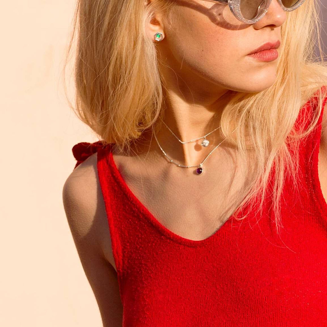 Daisy London Sterling Silver Howlite Healing Stone Necklace - MococoDaisy LondonHN1006_SLV5056104102831Necklaces