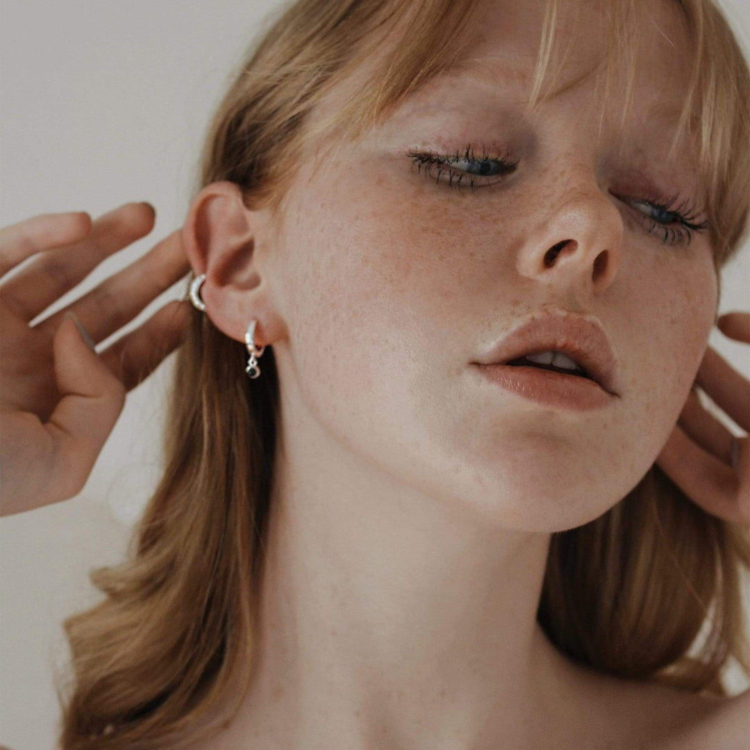 Daisy London Sterling Silver Labradorite Healing Huggie Hoops - MococoDaisy LondonHE3007_SLV5056104108987Earrings
