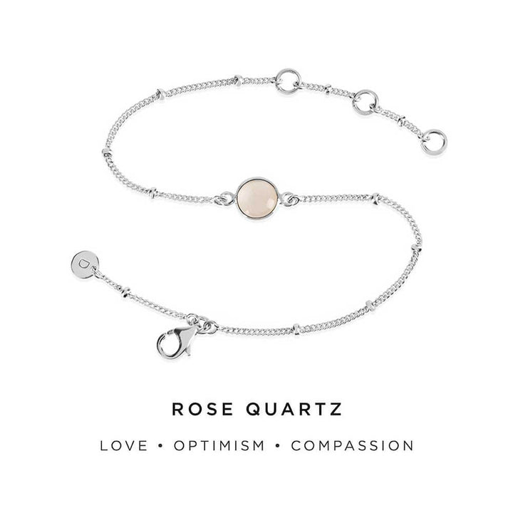 Daisy London Sterling Silver Rose Quartz Healing Stone Bracelet - MococoDaisy LondonHBR1005_SLV5056104103203Bracelets