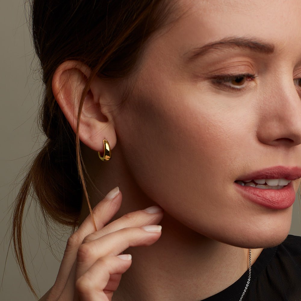 Kit Heath Bevel Cirque Gold Hinged Huggie Hoop Earrings - MococoKit Heath6175GD5038159160509Earrings
