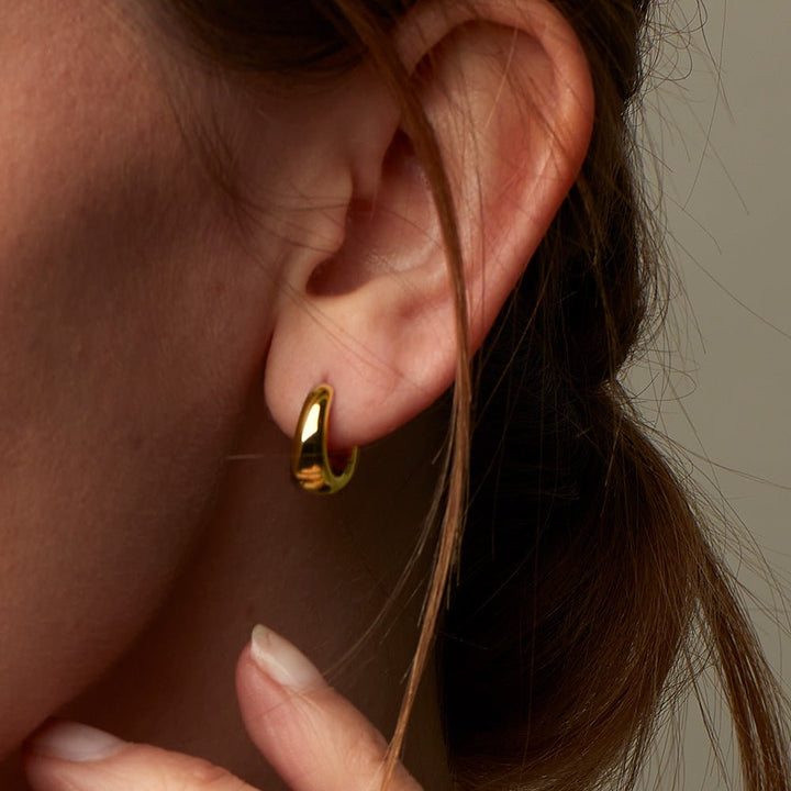 Kit Heath Bevel Cirque Gold Hinged Huggie Hoop Earrings - MococoKit Heath6175GD5038159160509Earrings