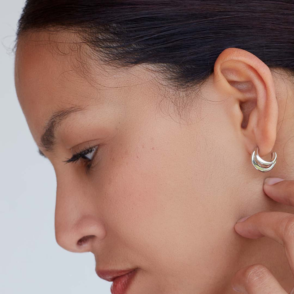 Kit Heath Bevel Cirque Silver Twin Hoop Earrings - MococoKit Heath61886RP5038159163432Earrings