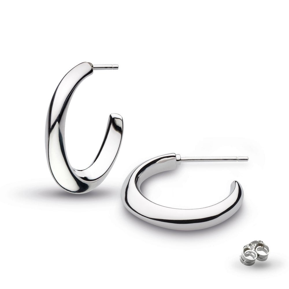 Kit Heath Silver Bevel Cirque Midi Hoop Earrings - MococoKit Heath6190RP5038159159978Earrings