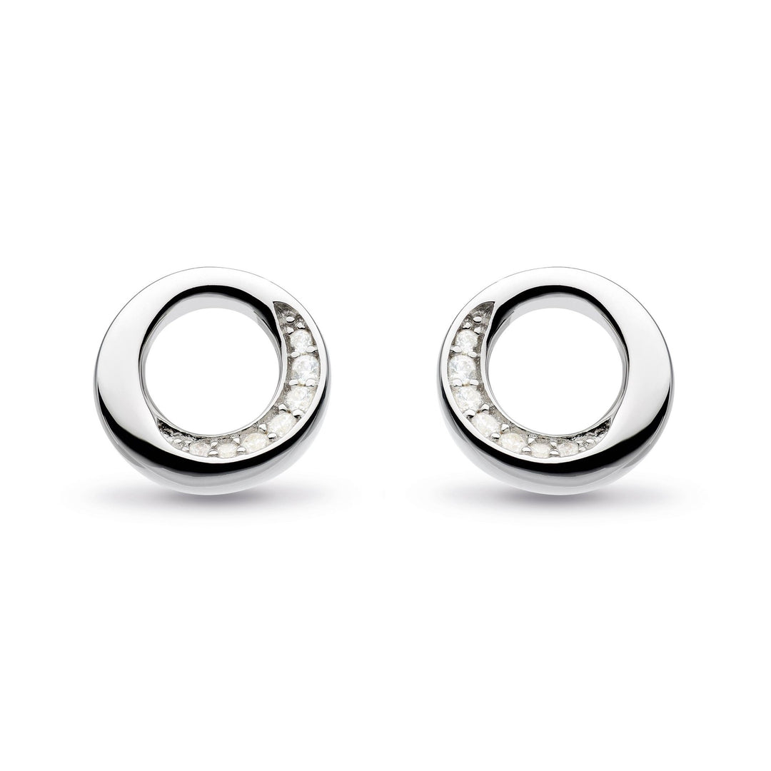 Kit Heath Silver Bevel Cirque Pave Stud Earrings - MococoKit Heath3152CZ5038159159466Earrings