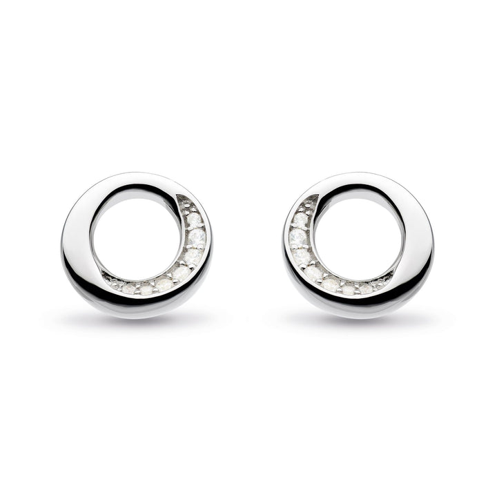Kit Heath Silver Bevel Cirque Pave Stud Earrings - MococoKit Heath3152CZ5038159159466Earrings