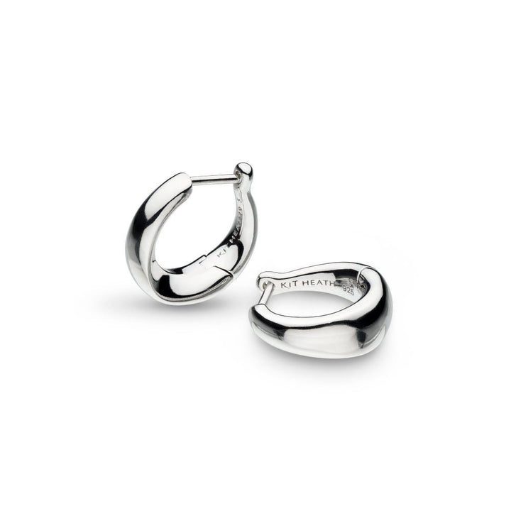 Kit Heath Silver Bevel Cirque Silver Small Hinged Huggie Hoop Earrings - MococoKit Heath6175RP5038159160493Earrings