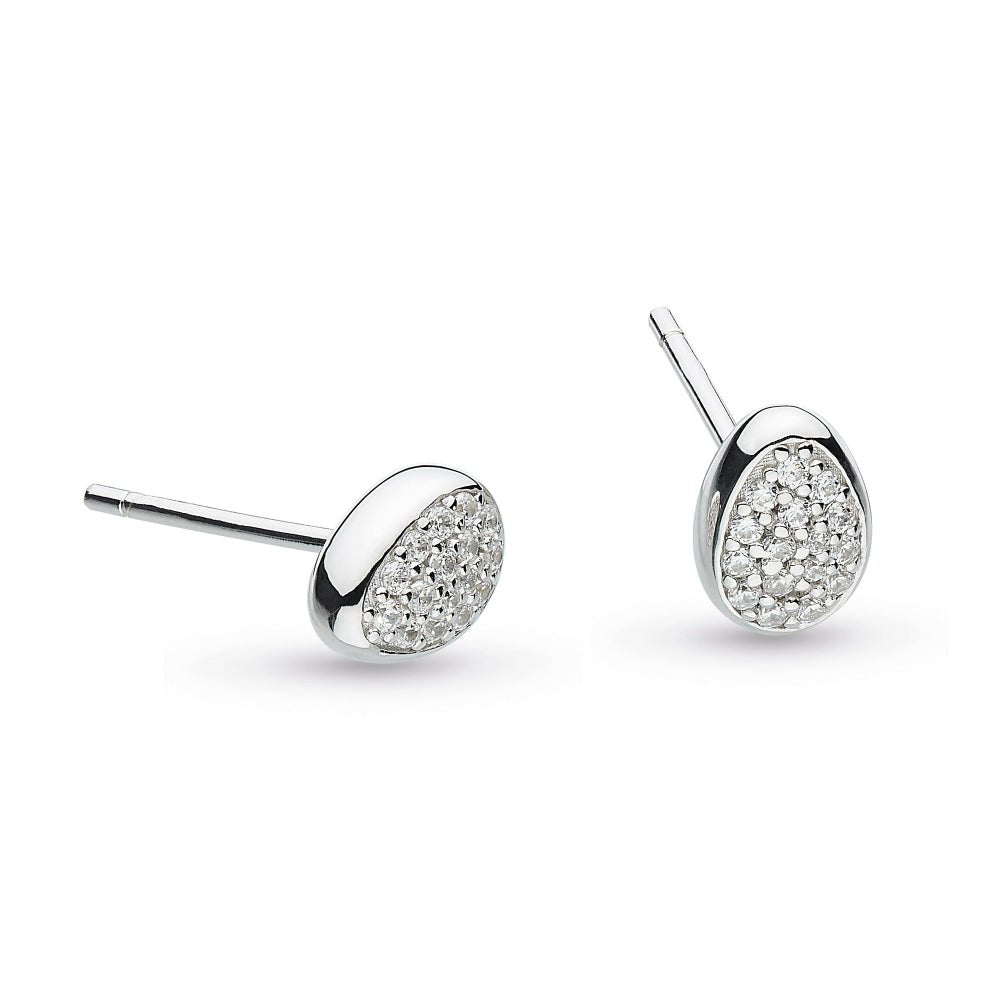 Kit Heath Silver Coast Pebble Glisten Pavé Stud Earrings - MococoKit Heath30188CZ5038159157080Earrings
