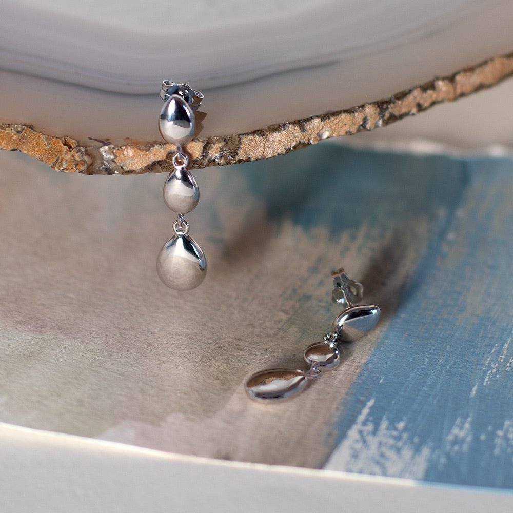 Kit Heath Silver Coast Pebble Linking Pebbles Drop Earrings - MococoKit Heath60189RP5038159157059Earrings