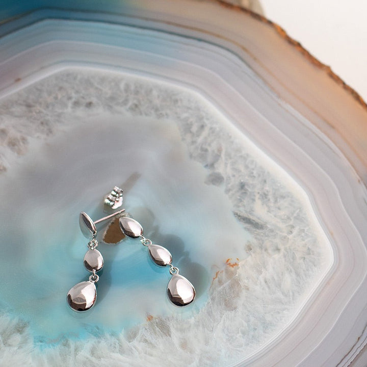 Kit Heath Silver Coast Pebble Linking Pebbles Drop Earrings - MococoKit Heath60189RP5038159157059Earrings