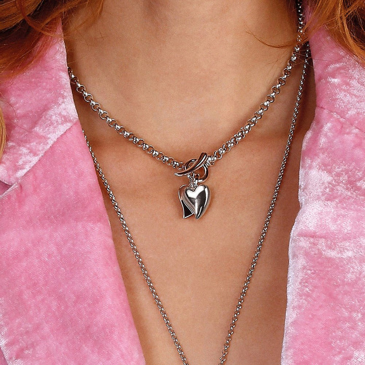 Kit Heath Silver Desire Love Duet Heart T - Bar Necklace - MococoKit Heath90507RP5038159159152Necklaces
