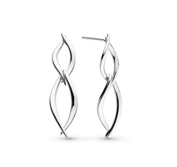Kit Heath Silver Entwine Twine Twist Duo Link Drop Earrings - MococoKit Heath60229RP5038159165573Earrings