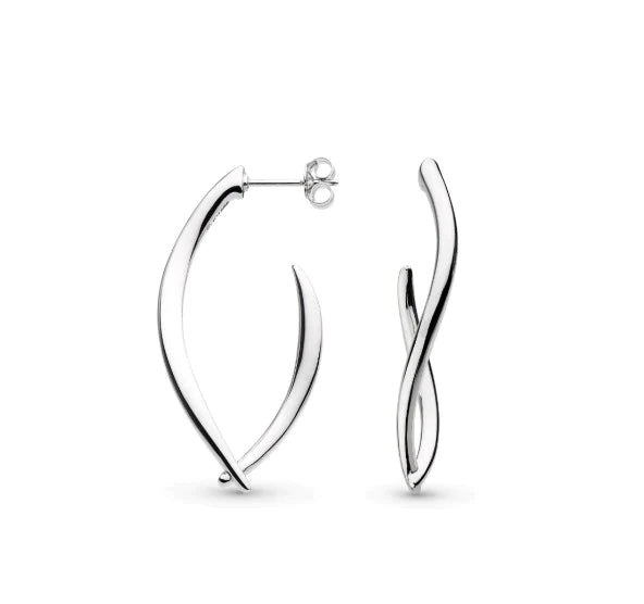 Kit Heath Silver Entwine Twist Link Grande Hoop Earrings - MococoKit Heath60228RP5038159165566Earrings
