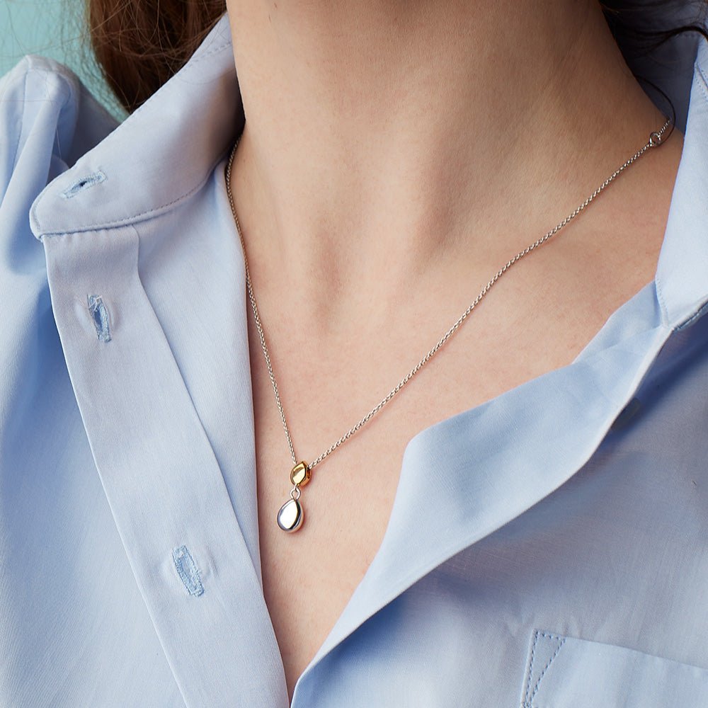 Kit Heath Two Tone Coast Pebble Golden Necklace - MococoKit Heath90186GRP5038159160264Necklaces