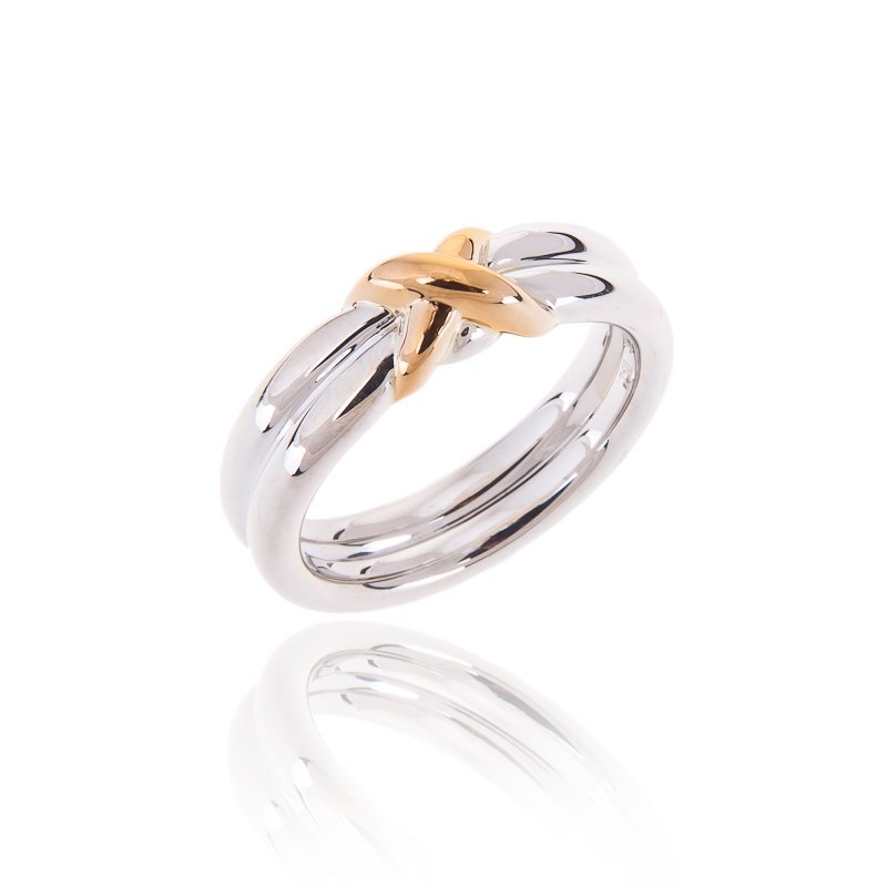 Mococo Kiss 5mm Silver and Yellow Gold Ring - MococoMococoMOC04Y - L3592200003019Rings
