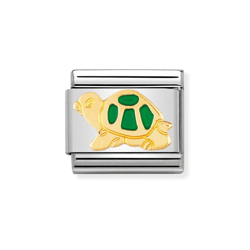 Nomination 18ct Gold and Green Tortoise Classic Charm - MococoNomination030212/128033497038135Charms and Links