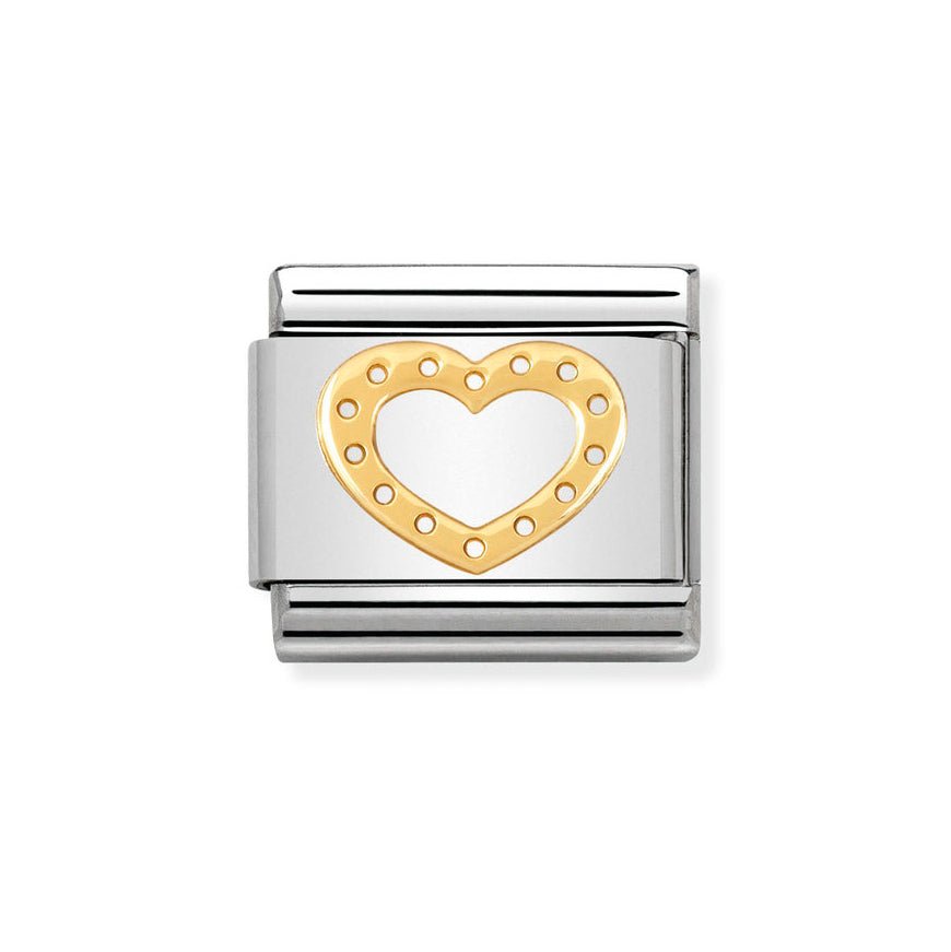 Nomination 18ct Gold Heart with Dots Charm - MococoNomination030116/198033497357496Charms and Links
