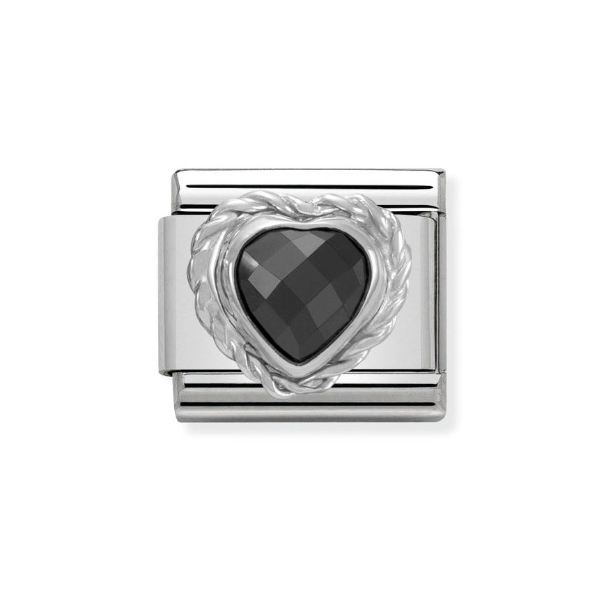Nomination Black Faceted Heart Charm - MococoNomination330603/0118033497323323Charms and Links