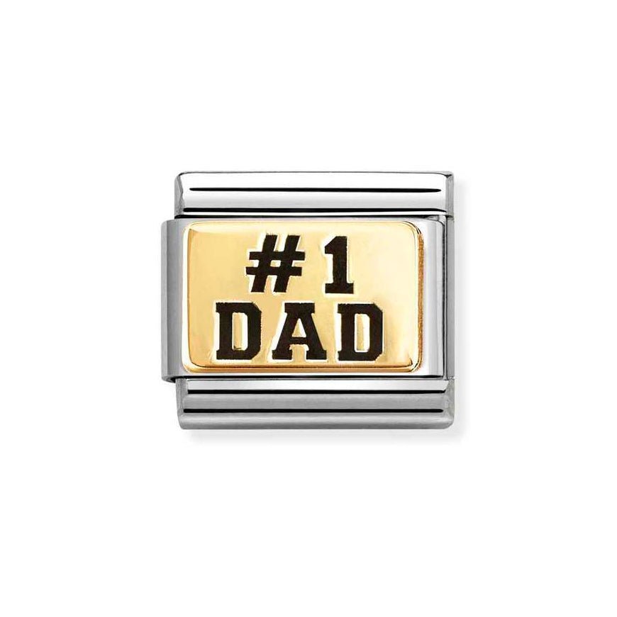 Nomination Black Starter Bracelet With Dad Charm - MococoNominationBracelets