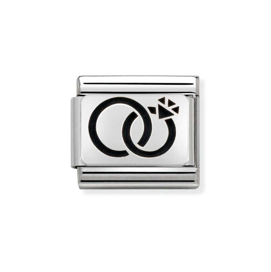 Nomination Black Wedding Rings Charm - MococoNomination330102/298033497362612Charms and Links