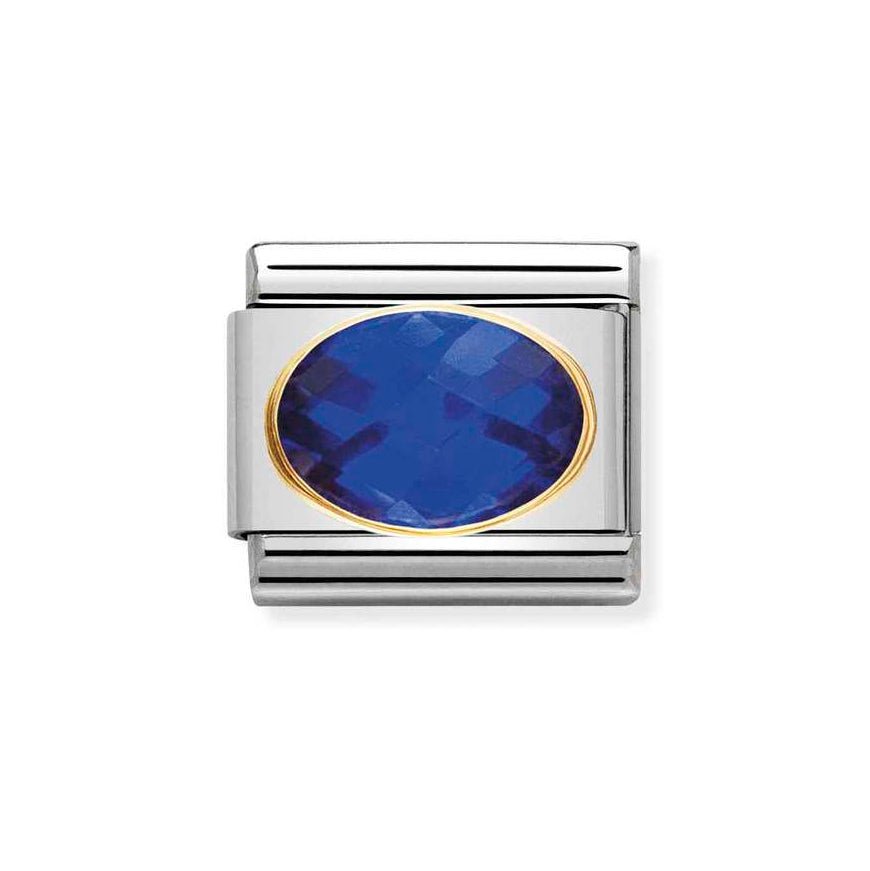 Nomination Classic 18ct Gold and Blue CZ Charm - MococoNomination030601/0078033497020390Charms and Links