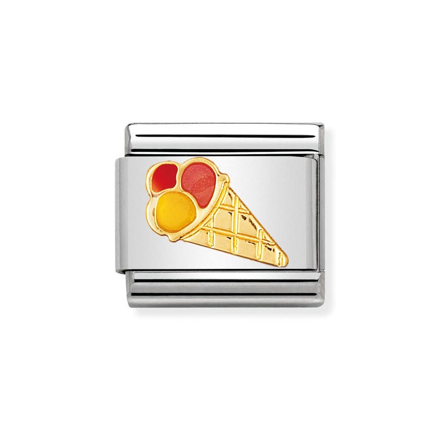 Nomination Classic 18ct Gold and Enamel Ice Cream Charm - MococoNomination030209/308033497038753Charms and Links