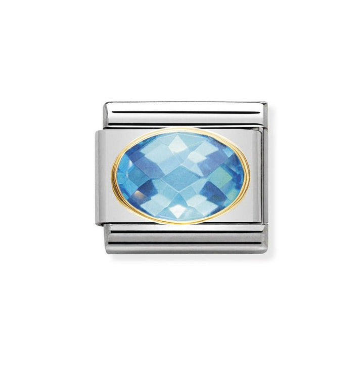 Nomination Classic 18ct Gold and Light Blue CZ Charm - MococoNomination030601/0068033497020383Charms