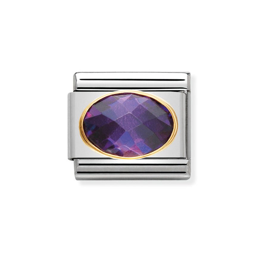 Nomination Classic 18ct Gold and Purple CZ Charm - MococoNomination030601/0018033497020338Charms and Links