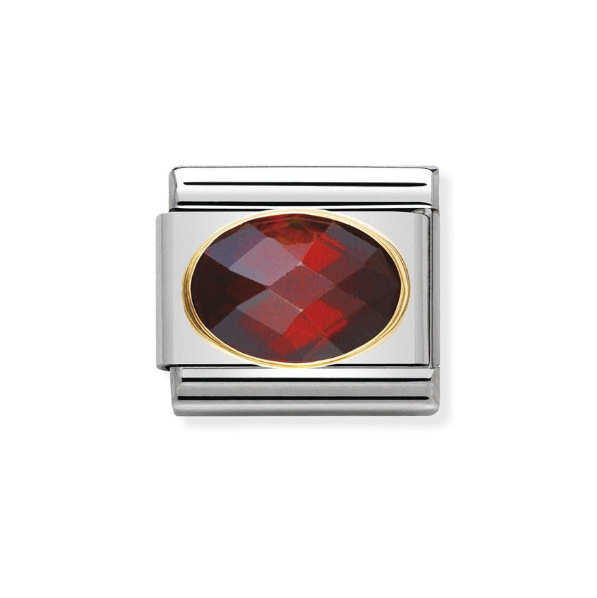 Nomination Classic 18ct Gold and Red CZ Charm - MococoNomination030601/0058033497020376Charms and Links