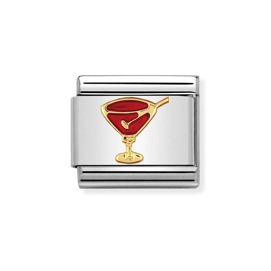 Nomination Classic 18ct Gold and Red Enamel Cocktail Glass Charm - MococoNomination030209/298033497038746Charms and Links
