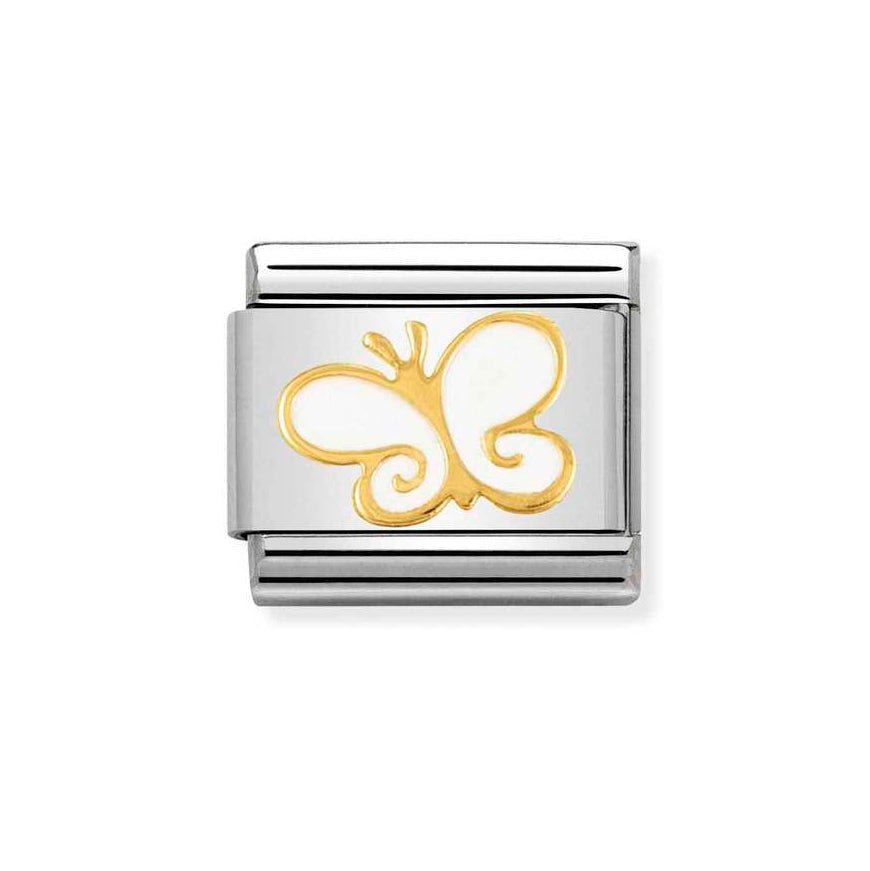 Nomination Classic 18ct Gold and White Butterfly Charm - MococoNomination030278/038033497214225Charms and Links