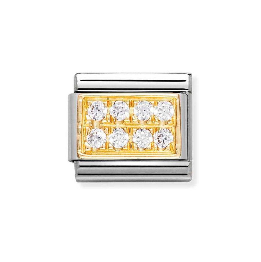 Nomination Classic 18ct Gold and White CZ Pave Charm