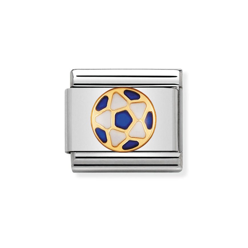 Nomination Classic 18ct Gold Navy Blue and White Football Charm Charm - MococoNomination030204/398033497115140Charms and Links