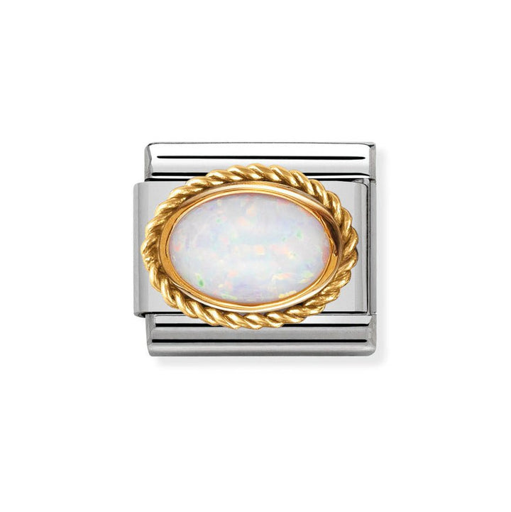 Nomination Classic 18ct Gold &amp; White Opal Charm - MococoNomination030507/078033497203014Charms and Links