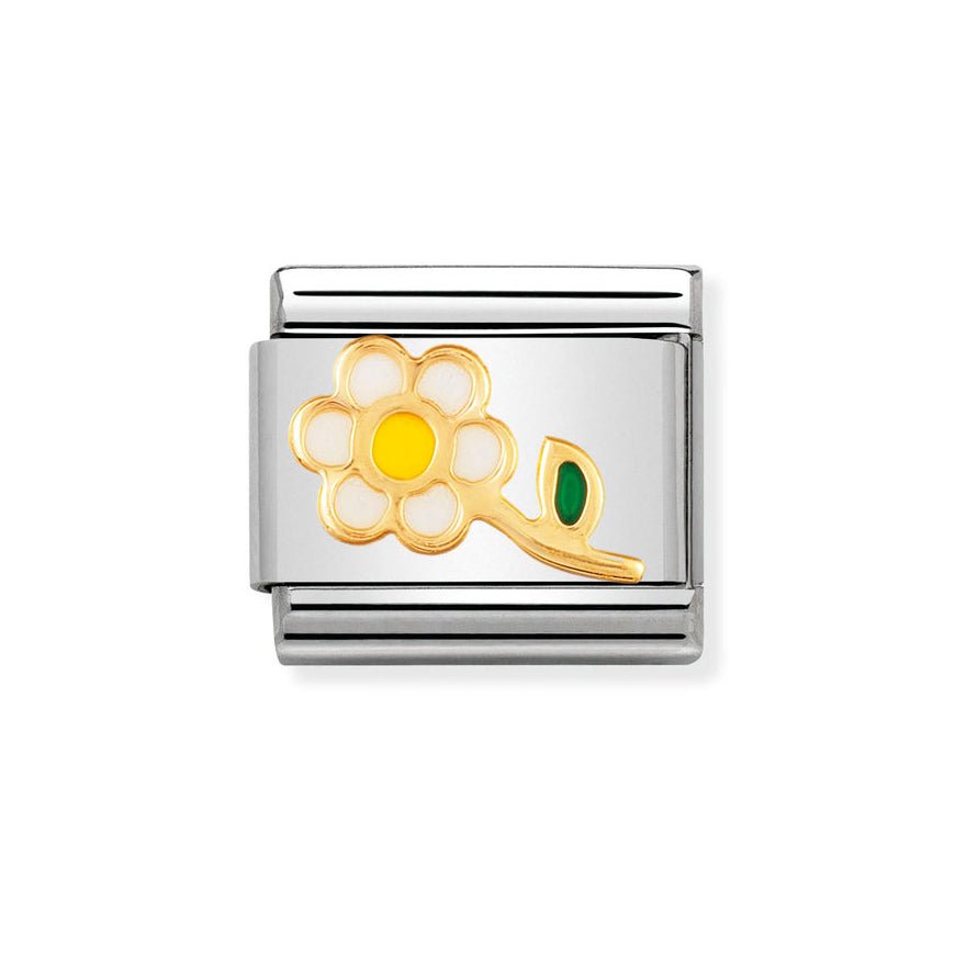 Nomination Classic 18ct White and Yellow Daisy Flower Charm - MococoNomination030214/058033497039002Charms and Links