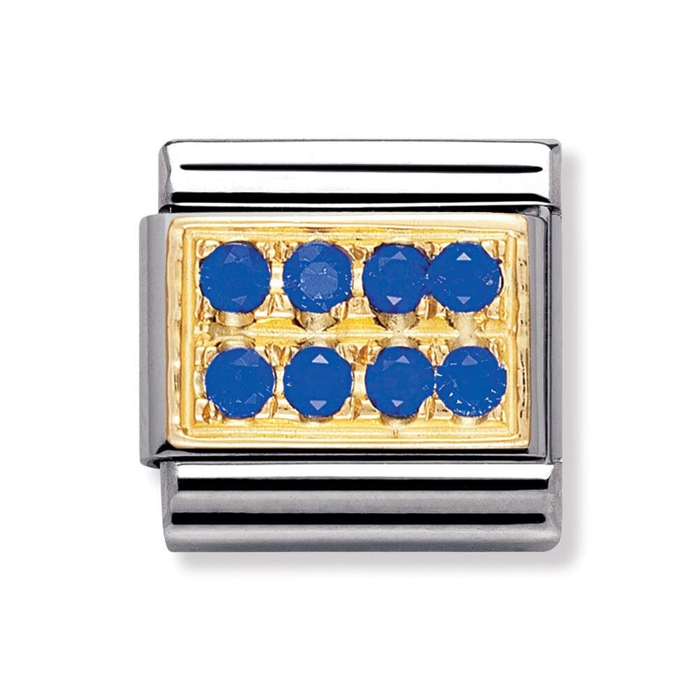 Nomination Classic 18k Gold and Blue CZ Pave Charm - MococoNomination030314/048033497018830Charms and Links