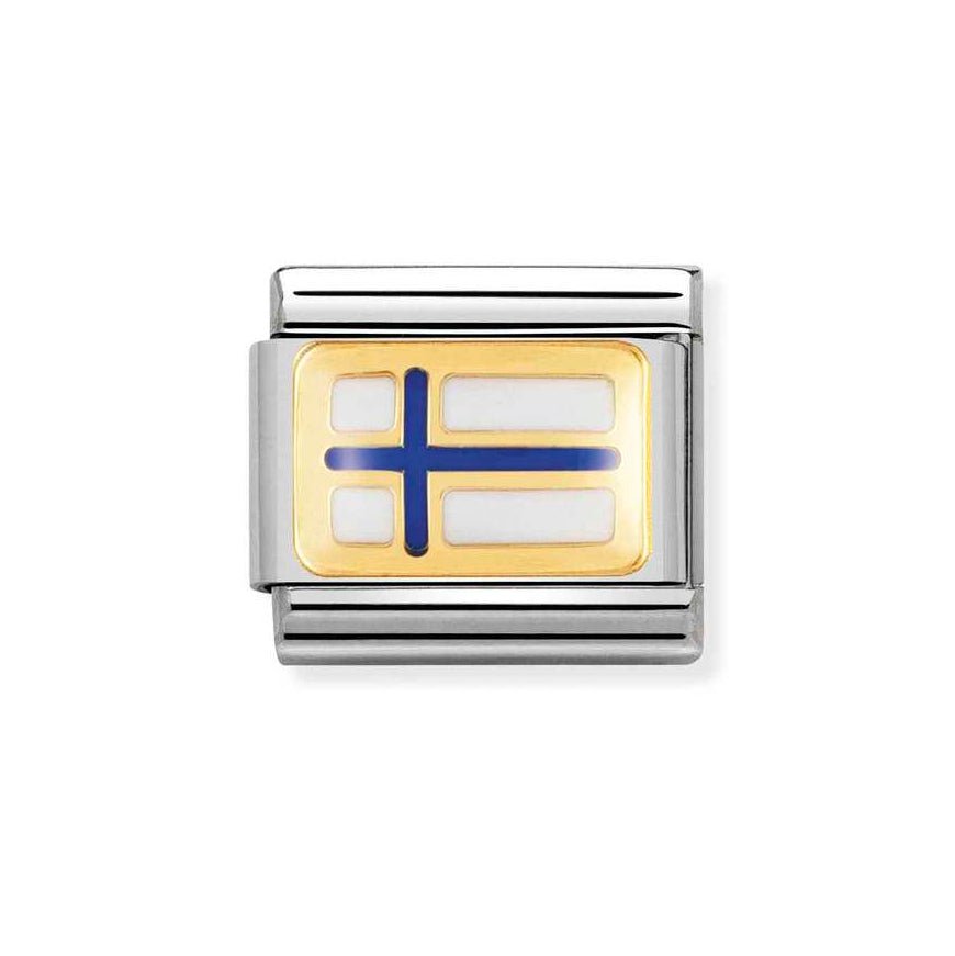 Nomination Classic 18k Gold and Enamel Finland Flag Charm - MococoNomination030234/048033497040893Charms and Links