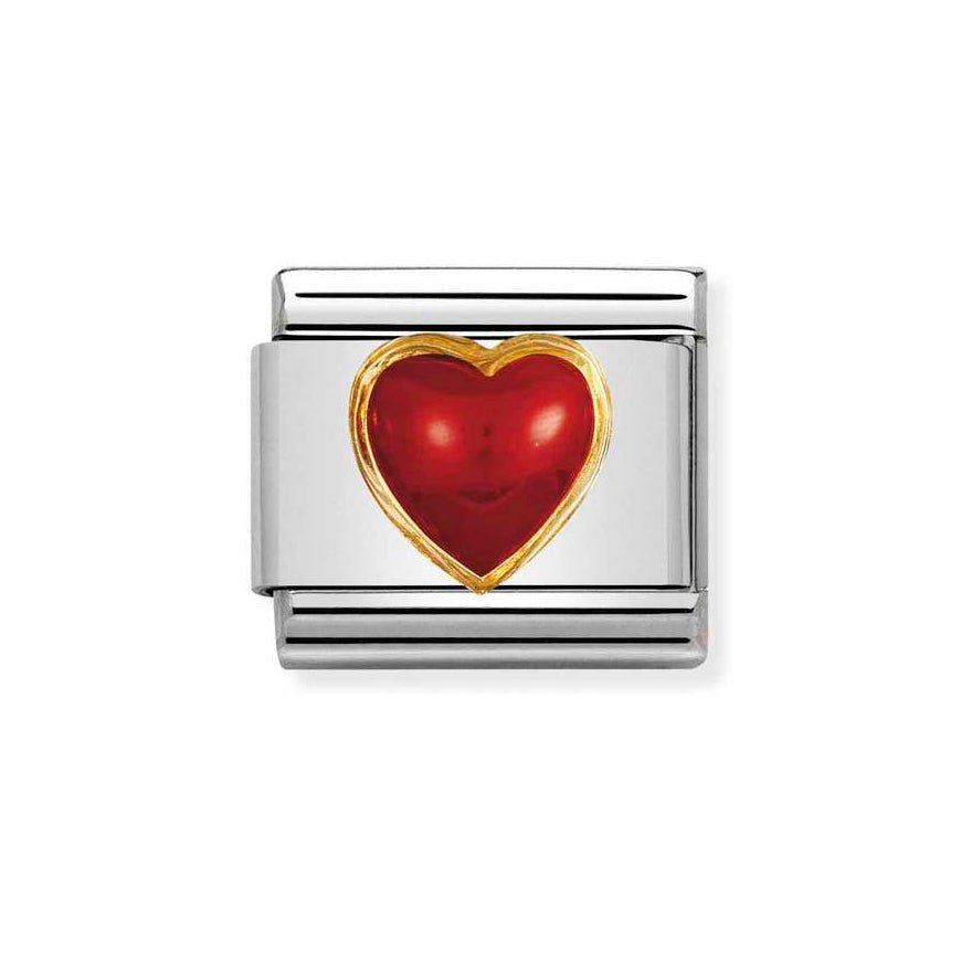 Nomination Classic 18k Gold and Red Coral Heart Charm - MococoNomination030501/118033497019868Charms and Links