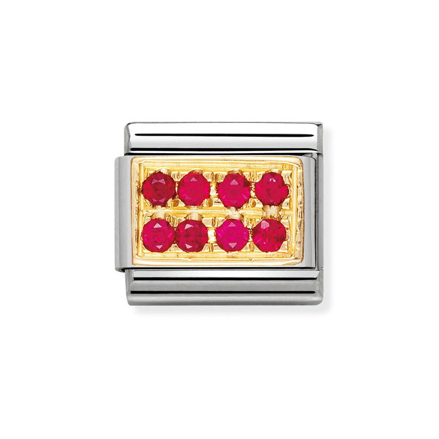 Nomination Classic 18k Gold and Red CZ Pave Charm - MococoNomination030314/028033497018816Charms and Links