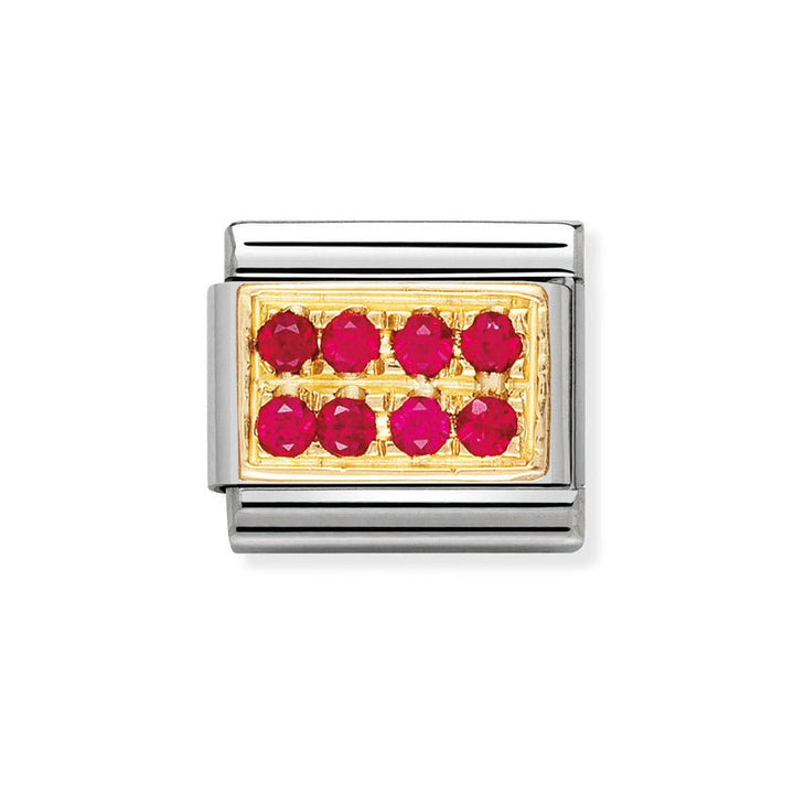 Nomination Classic 18k Gold and Red CZ Pave Charm - MococoNomination030314/028033497018816Charms and Links