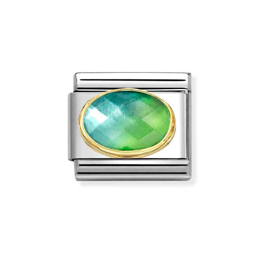 Nomination Classic 18K Gold Faceted Blue And Green Stone Charm - MococoNomination030612/0378033497549341Charms and Links