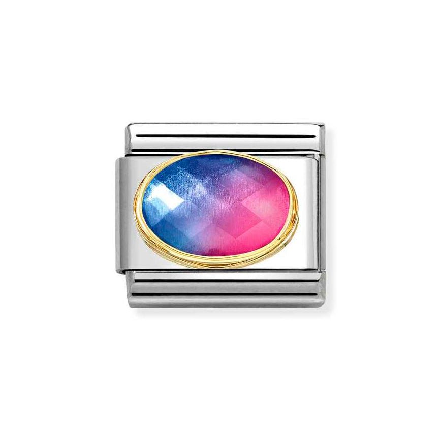 Nomination Classic 18K Gold Light Blue And Red Stone Charm - MococoNomination030612/0368033497549334Charms