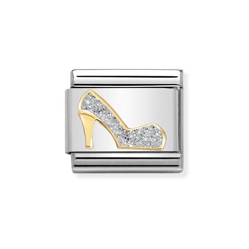 Nomination Classic 18K Gold Shoe Silver Glitter - MococoNomination030220/048033497491428Charms and Links