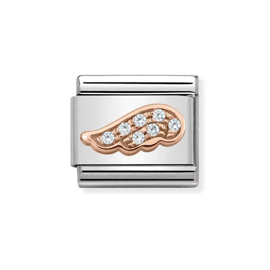 Nomination Classic 9ct Rose Gold CZ Angel Wing Charm - MococoNomination430302/058033497384874Charms and Links
