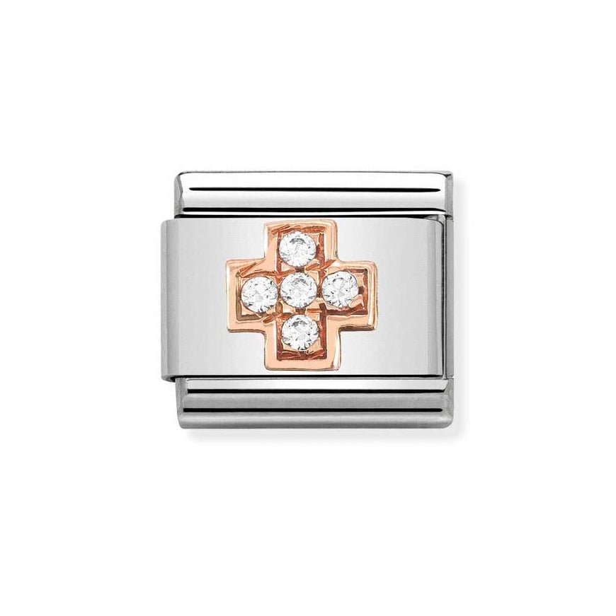 Nomination Classic 9ct Rose Gold CZ Cross Charm - MococoNomination430302/298033497491558Charms and Links